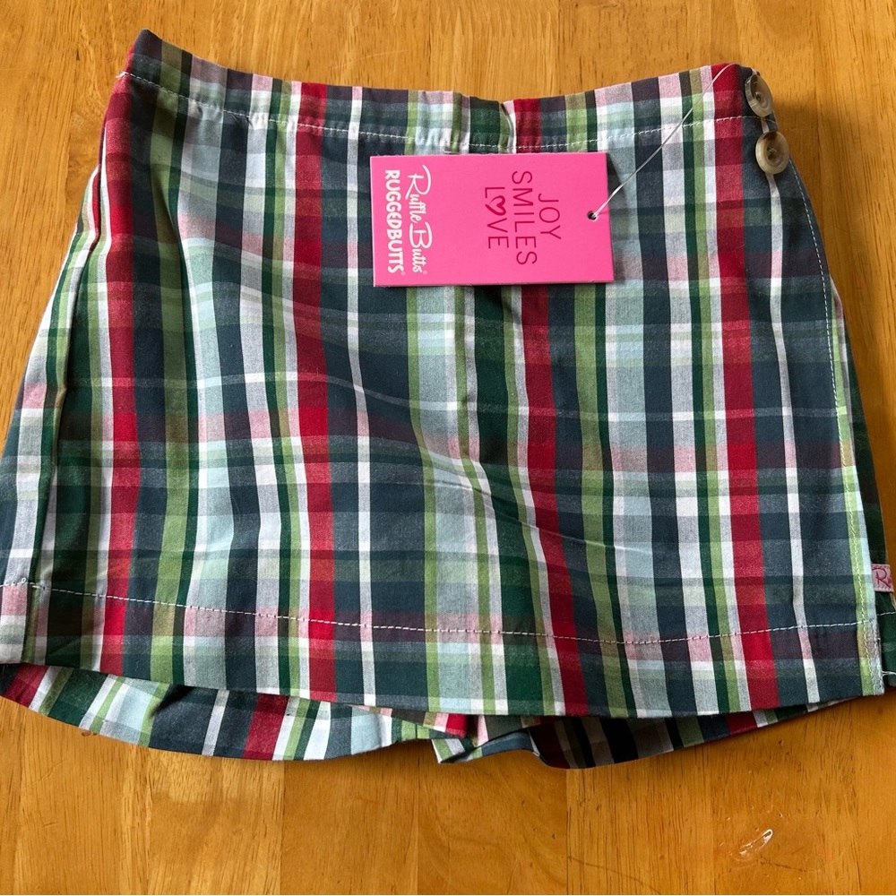 Ruffle Butts Red and Green Skort Plaid Design